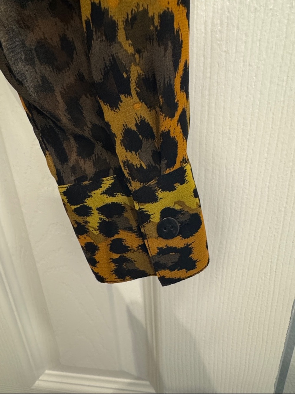 Urban Outfitters Sheer Cropped Animal Print Button-Down Shirt - Picture 5 of 5